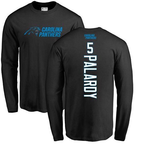 Carolina Panthers Men Black Michael Palardy Backer NFL Football #5 Long Sleeve T Shirt